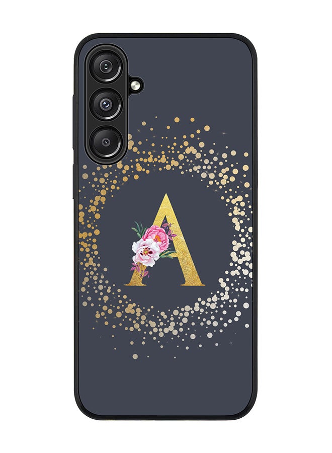 Stylizedd For Samsung Galaxy A16 / A16 5G Case,Slim fit Camera Protection, Shockproof Thin Phone cover - Custom Monogram Floral - A (Grey ) - Image 1