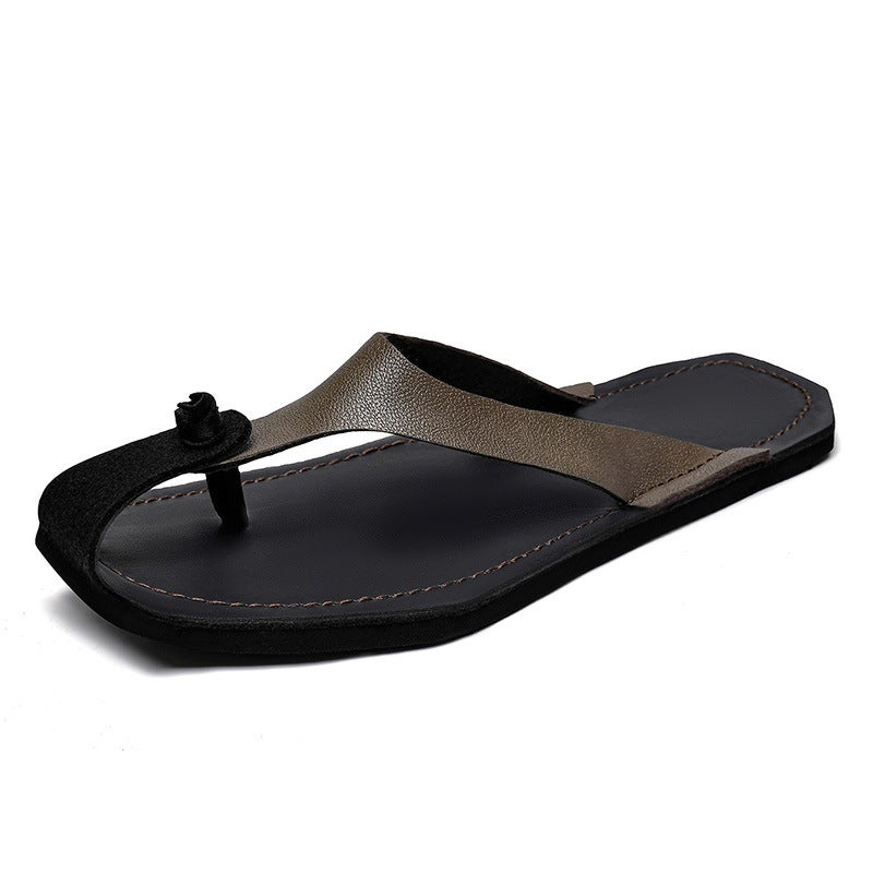 Flip-Flops Men'S Retro Summer Outer Wear 2025 Fashion New Casual Soft-Soled Beach Flip-Flops - Image 2