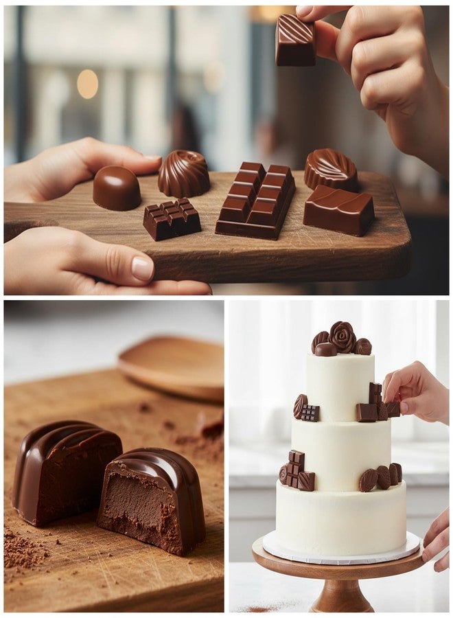 Acvcatto Chocolate Bar Molds Silicone,3 Pack, Chocolate Chip Mold, Truffle Molds Multiple Decorative Shapes for Cake Decorating Cupcake Toppers Cookies Butter Floral Paste Dough Plaster Resin Clay - Image 4