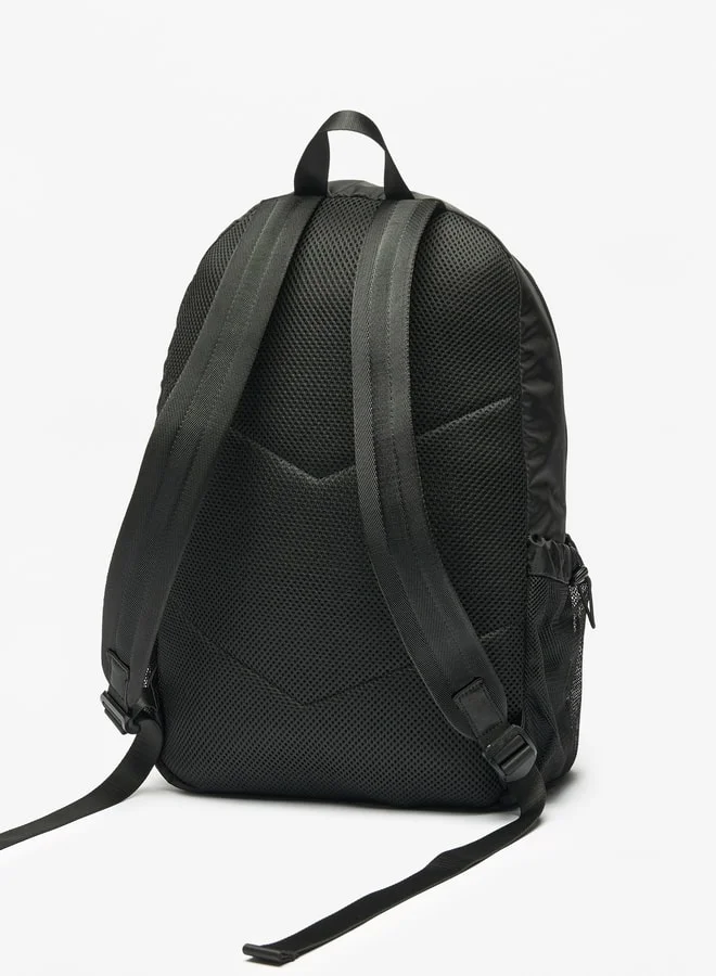 Lee Cooper Men's Logo Print Backpack with Adjustable Straps and Zip Closure