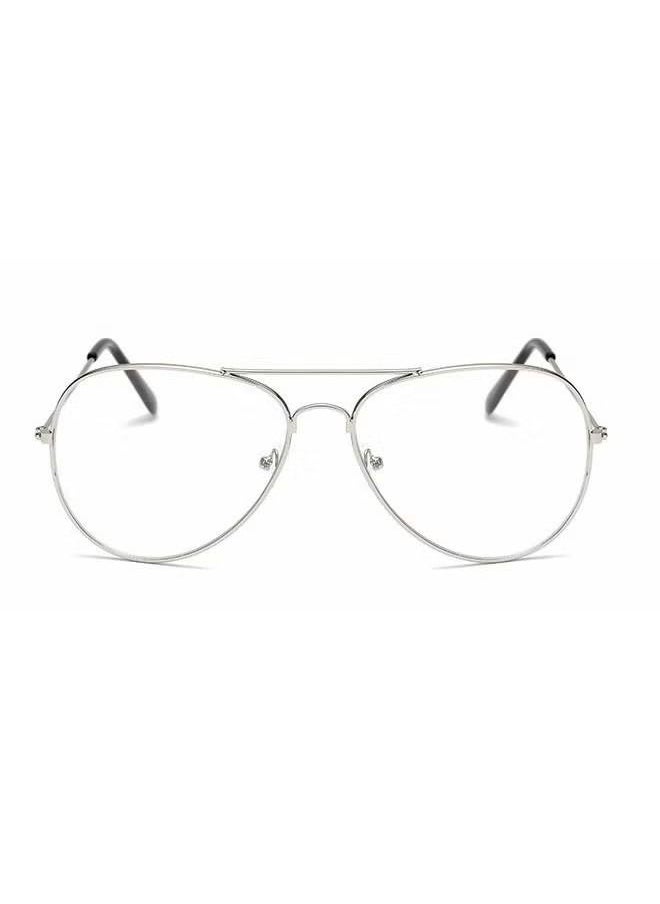Generic - Aviator Reading Glasses Retro Style Reduce Eye Strain Anti Glare Clear Lens Video Gaming Eyeglasses Men and Women Women's Aviator Eyeglass Frames Silver frame - Image 1
