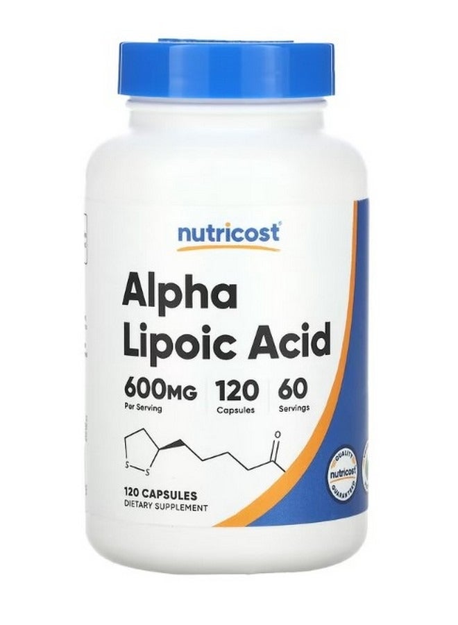 Nutricost حمض ألفا ليبويك 600 ملغ 120 كبسولة 300 ملغ لكل كبسولة - Image 1