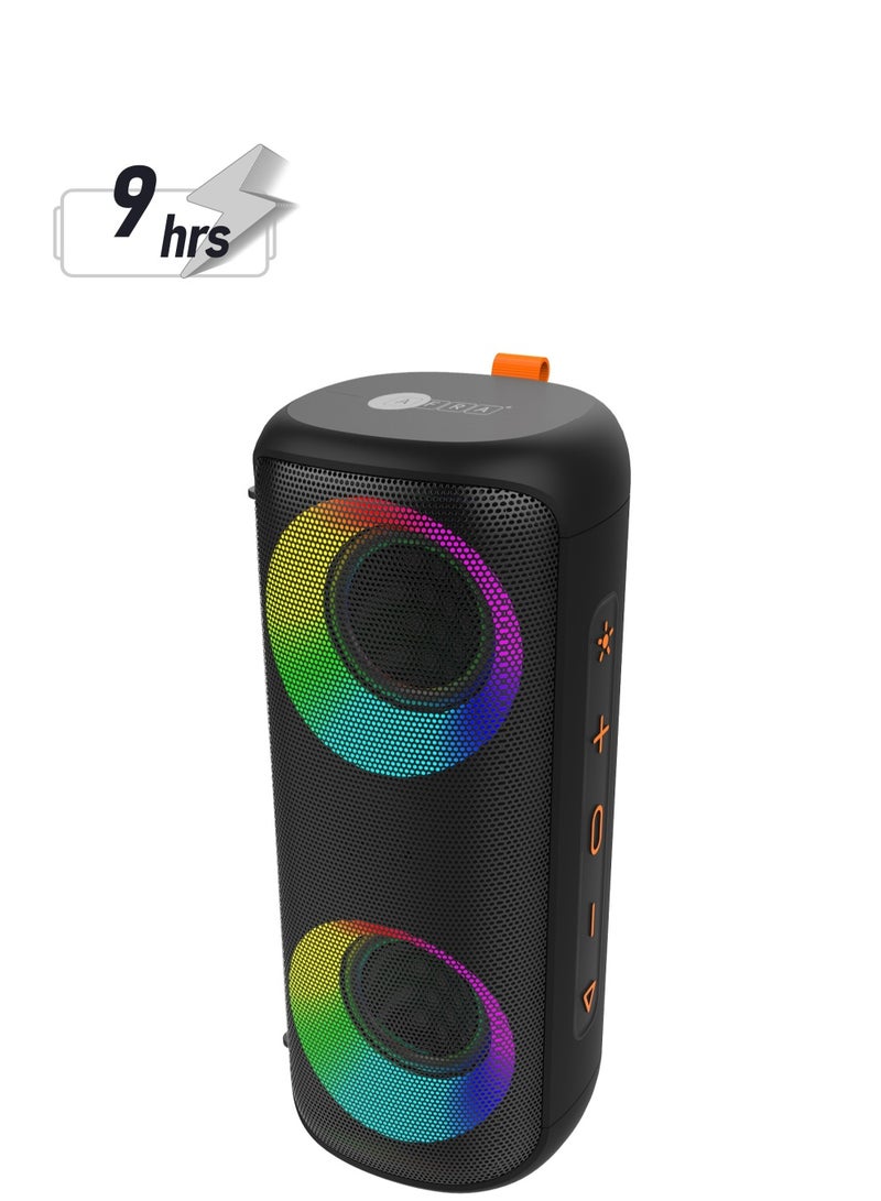AFRA AFRA Bluetooth Speaker, 12watts, Black, Plastic Body, Ultra Bass, Rgb Light Show, Ipx4 Waterpoorf, 3.7v/3000Mah Rechargeable Battery, AF-0012BSBK, 2 Years Warranty.  - Image 1