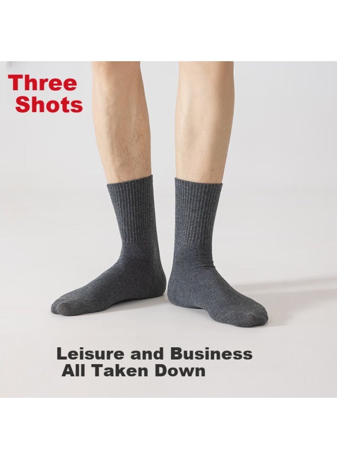 Threegun [jian Series] Men's Socks, Pure Cotton 100%, Odor-resistant And Wear-resistant, Mid-calf Socks For Men, Drawstring, 10a Antibacterial - Image 2