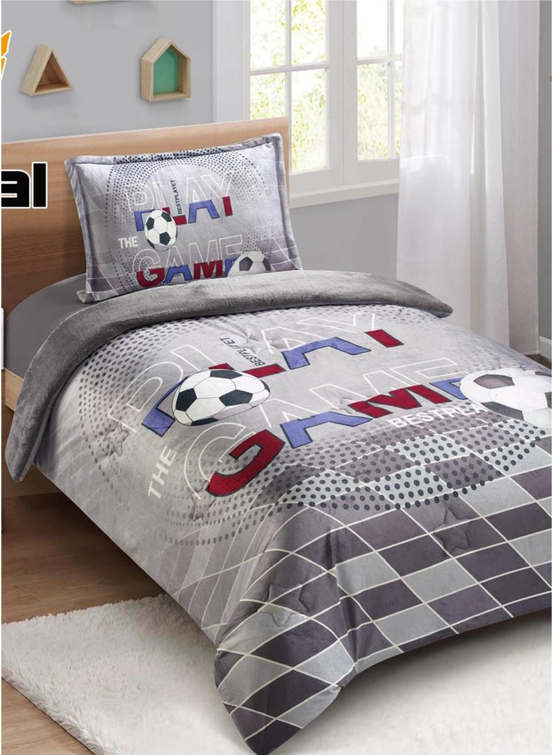 Miral Luxury Winter Comforter Set, Soft Velvet Face & Warm Fur Face, 3 Pcs - Cartoon Prints - Duvet Size 160x210 cm - Image 2