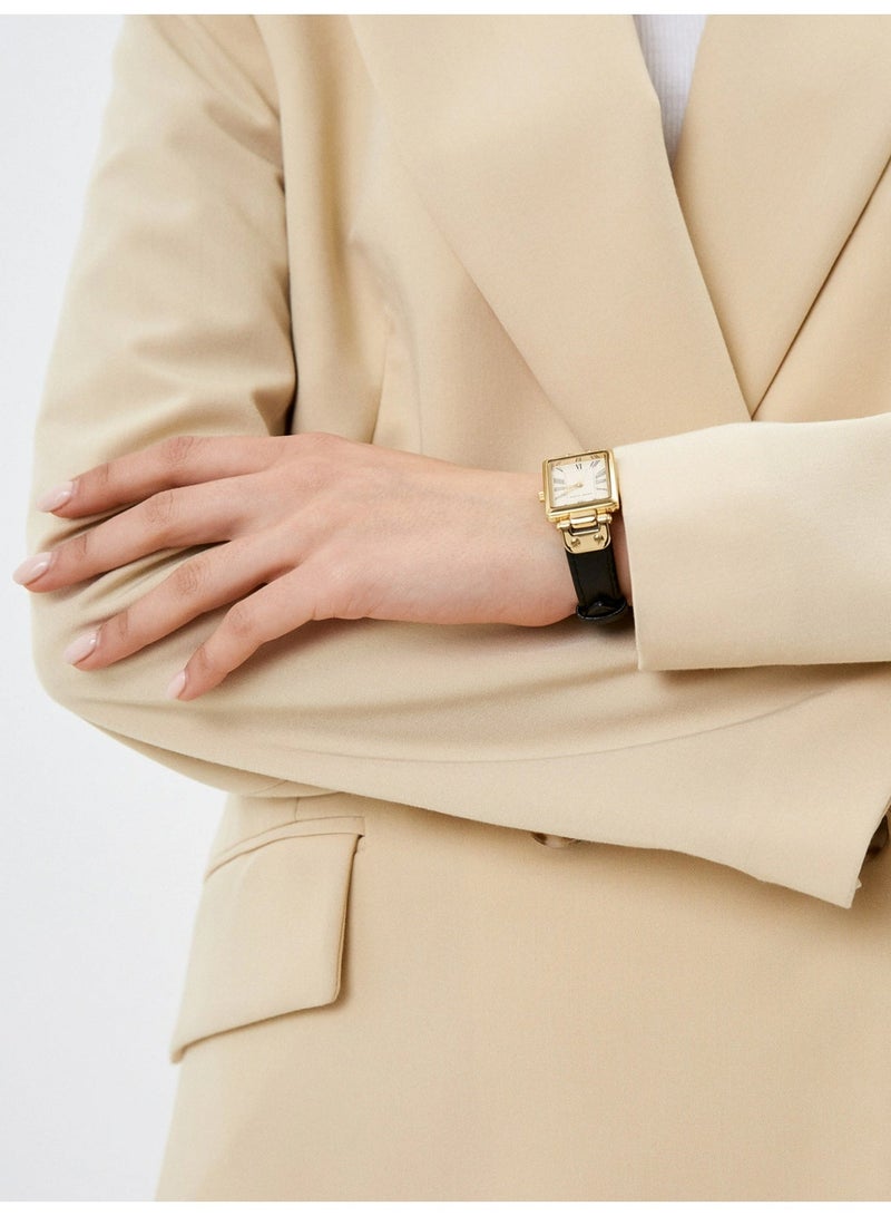 آن كلاين ساعة كوارتز أنيقة للنساء مع سوار من جلد العجل - Image 4