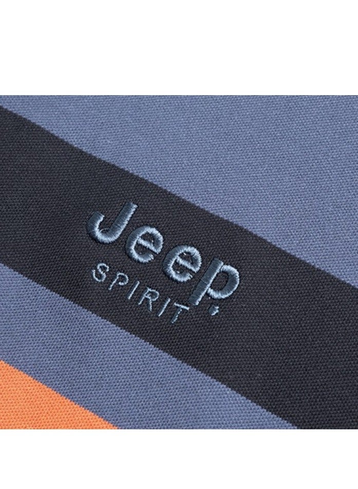 Jeep Striped Slim Fit Lapel Fashion POLO Shirt - Image 3