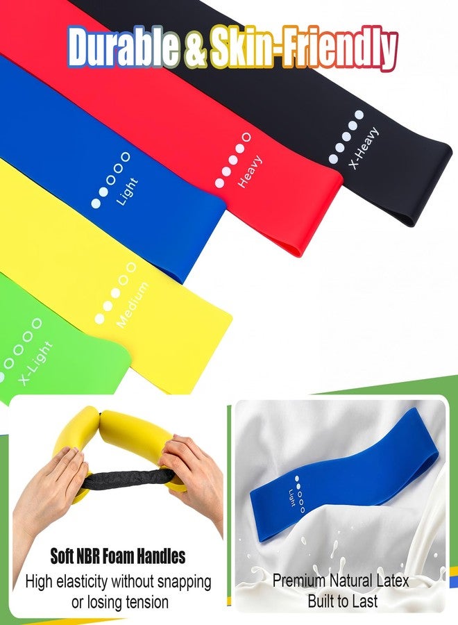 Soulchen 8 Pcs Hip Core System Loop Resistance Workout Bands Elastic Exercise Bands for Workout to Stretch Strengthen Training Legs Glute Arm Exercise Equipment for Women Men - Image 4