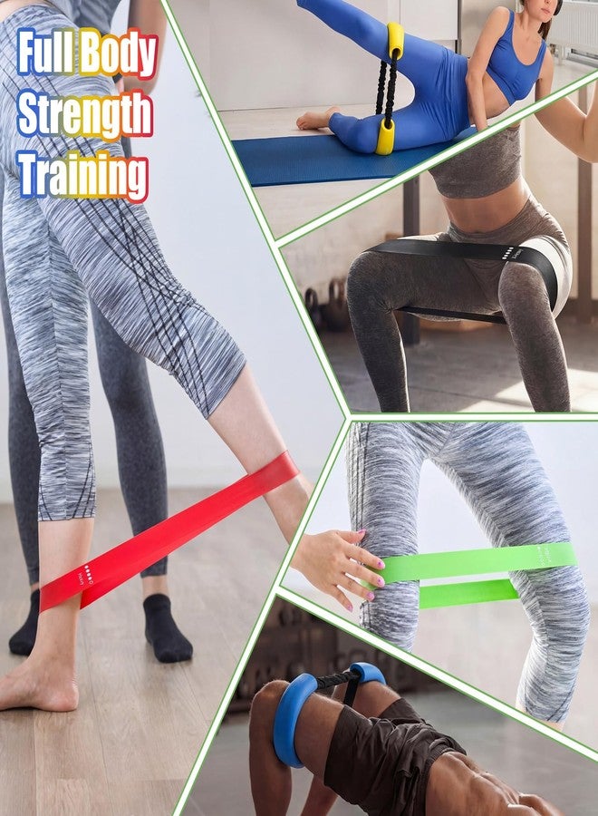 Soulchen 8 Pcs Hip Core System Loop Resistance Workout Bands Elastic Exercise Bands for Workout to Stretch Strengthen Training Legs Glute Arm Exercise Equipment for Women Men - Image 5