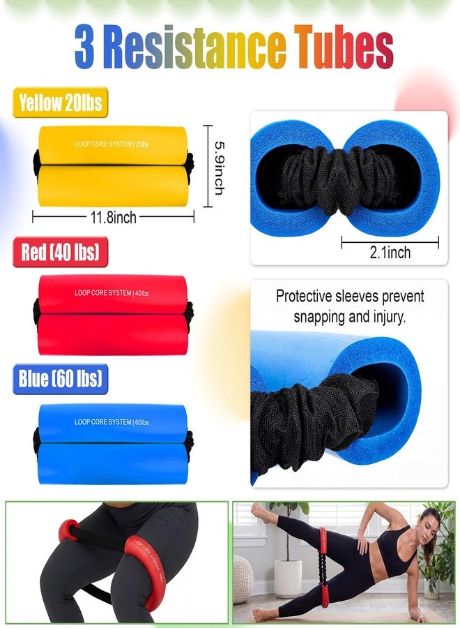 Soulchen 8 Pcs Hip Core System Loop Resistance Workout Bands Elastic Exercise Bands for Workout to Stretch Strengthen Training Legs Glute Arm Exercise Equipment for Women Men - Image 3
