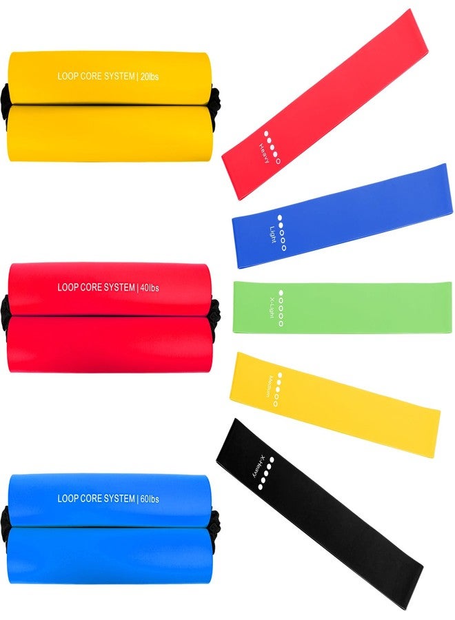 Soulchen 8 Pcs Hip Core System Loop Resistance Workout Bands Elastic Exercise Bands for Workout to Stretch Strengthen Training Legs Glute Arm Exercise Equipment for Women Men - Image 1