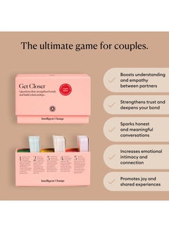 Intelligent Change Get Closer Conversation Cards for Couples, Intimacy Deck Card Game, Fun Date Night Ideas, 100 Icebreaker Couple Questions to Strengthen Bonds and Relationships  - Image 2