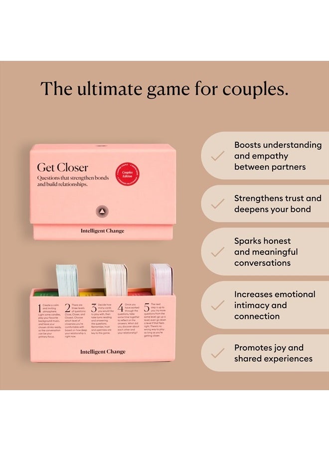 Intelligent Change Get Closer Conversation Cards for Couples, Intimacy Deck Card Game, Fun Date Night Ideas, 100 Icebreaker Couple Questions to Strengthen Bonds and Relationships  - Image 2