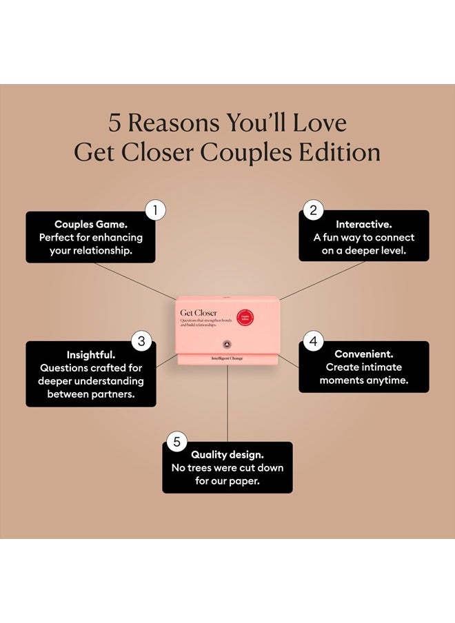 Intelligent Change Get Closer Conversation Cards for Couples, Intimacy Deck Card Game, Fun Date Night Ideas, 100 Icebreaker Couple Questions to Strengthen Bonds and Relationships  - Image 4