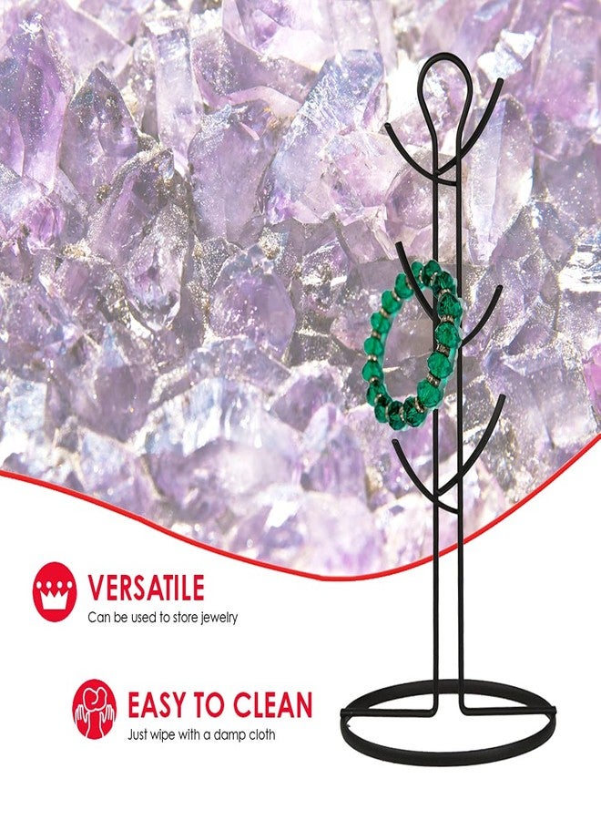 Home Basics Chrome Wire Collection Durable Steel Mug Tree Stand, 6-Hook Coffee Tea Cup, Holder Kitchen Countertop, Black - Image 4