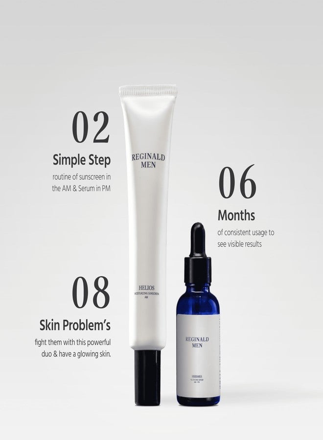 Reginald Men De-Tan Duo | Men's Sunscreen SPF 50 PA++++ & All-in-One Serum Combo | Protects & Repairs Skin | Fights Tanning, Pigmentation & Sun Damage | Daily Face Care for Hydrated & Even-Toned Skin - Image 2