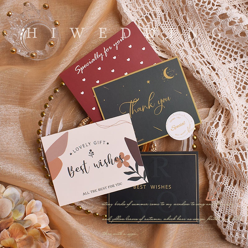 New Creative European-Style High-End Ins Card Greeting Card Mini Bronzing English Christmas Thank You Card - Image 3