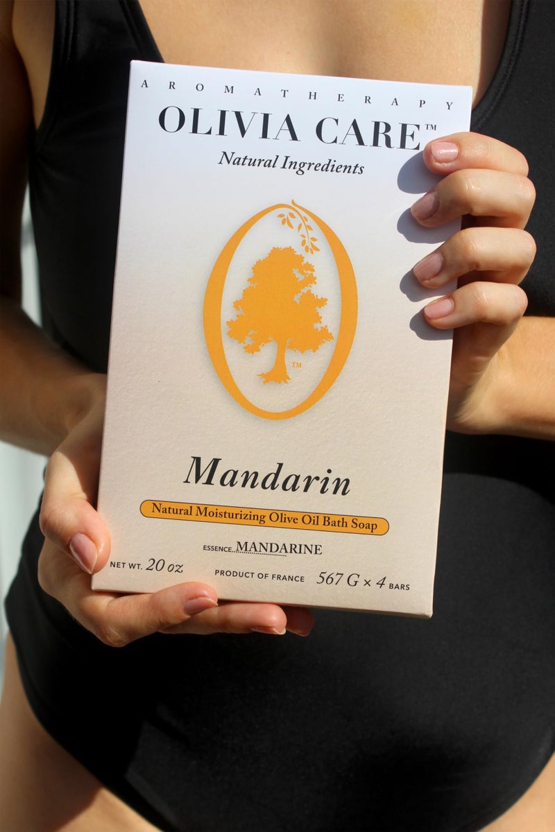 Olivia Care Bath & Body Bar Mandarin Soap 4 Pack Gift Box Organic, Vegan & Natural Contains Olive Oil Repairs, Hydrates, Moisturizes & Deep Cleans Good for Sensitive Dry Skin Made in USA - Image 2