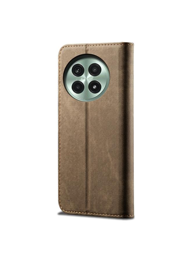 اس-توب جراب لهاتف OnePlus 13 من الجلد بتصميم كاجوال وملمس جينز قابل للطي أفقيًا - Image 3