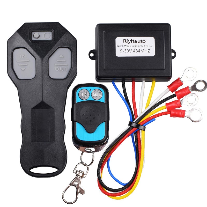 Riyitauto Wireless Winch Remote Control Kit for Car Truck Jeep ATV SUV 12V Handset Switch Recovery Wireless Waterproof Wireless Remote for Winch