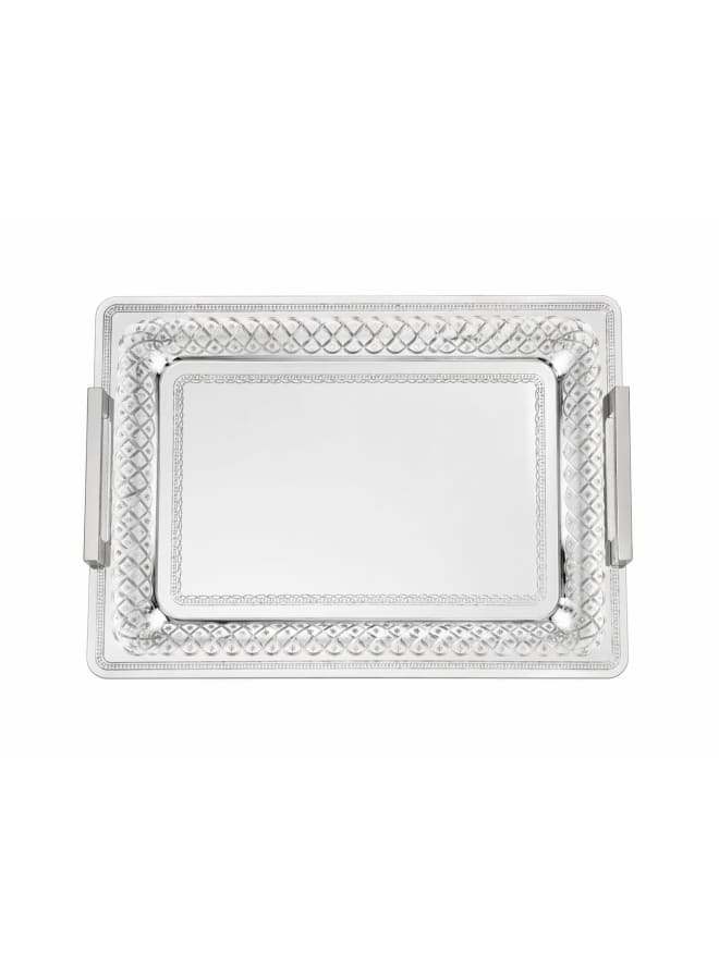 اليكس ميتال وورك طقم صواني  قطعتين صغير (36 × 25.5) كبير (44.5 × 32)- فضي - Image 1