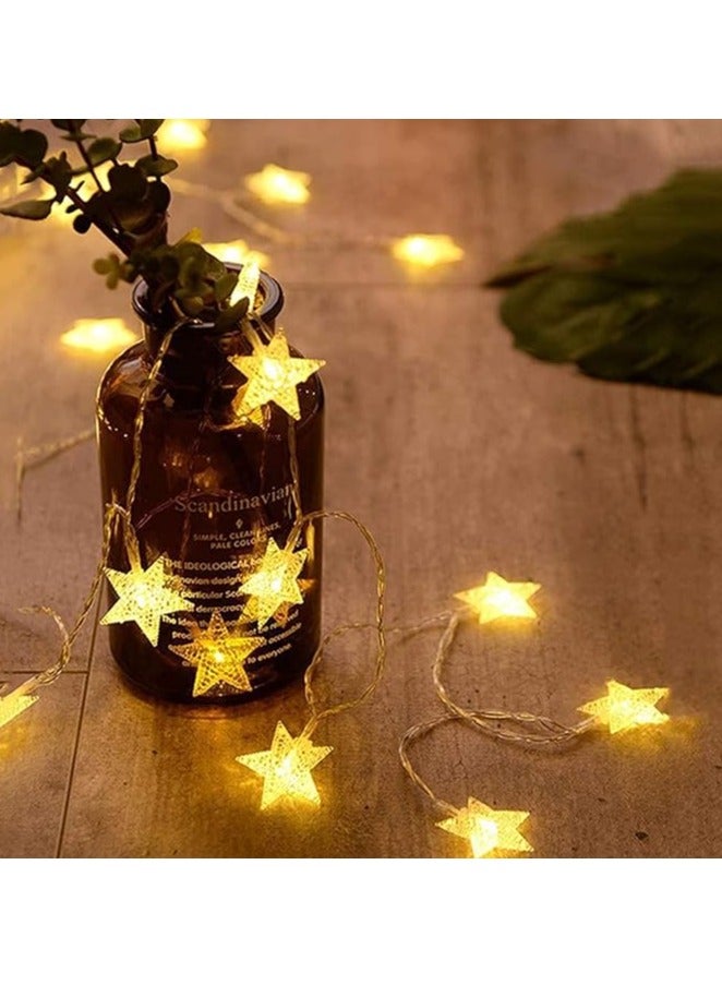 20 LED Star String Lights 3m Christmas Lights Christmas Decorations Christmas Tree Ornaments Battery Operated for Indoor and Outdoor, Party, Wedding and Holiday Decorations Warm White - Image 3