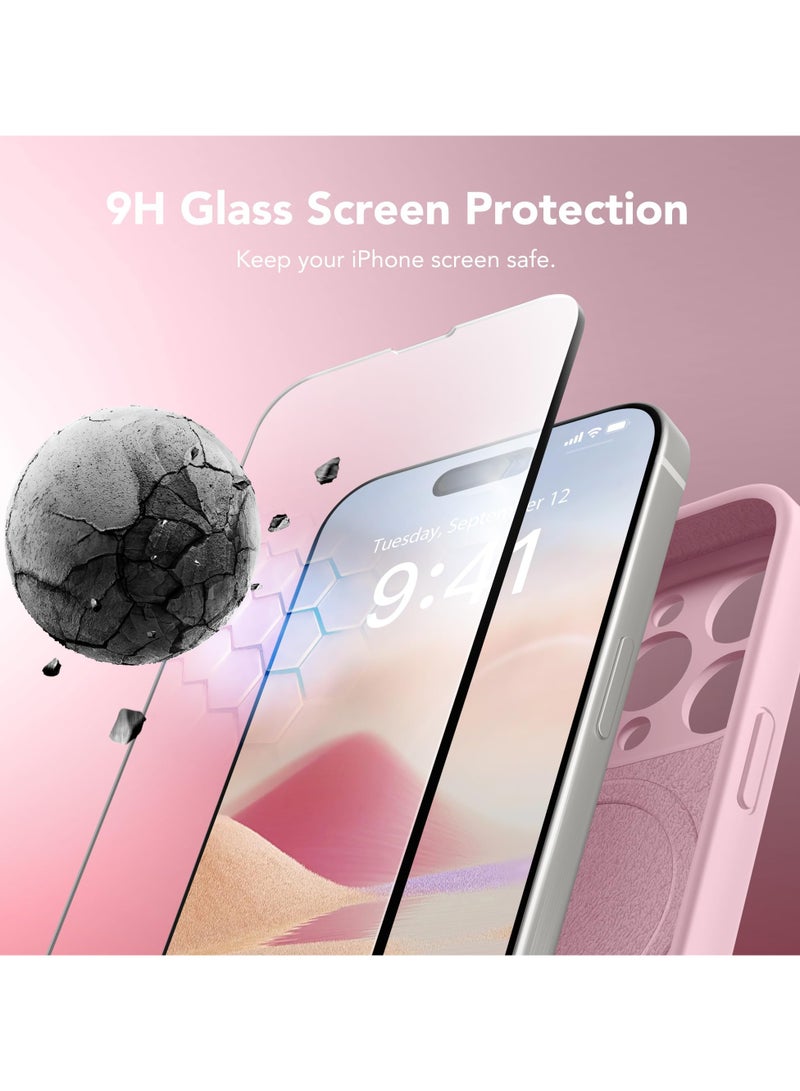 SUYDANBOX Magnetic for iPhone 15 Pro Max Case Compatible with MagSafe [Full Camera Protection][Screen Protector] Silicone Shockproof Protective Phone Case for iPhone 15 Pro Max 6.7" Pink - Image 4