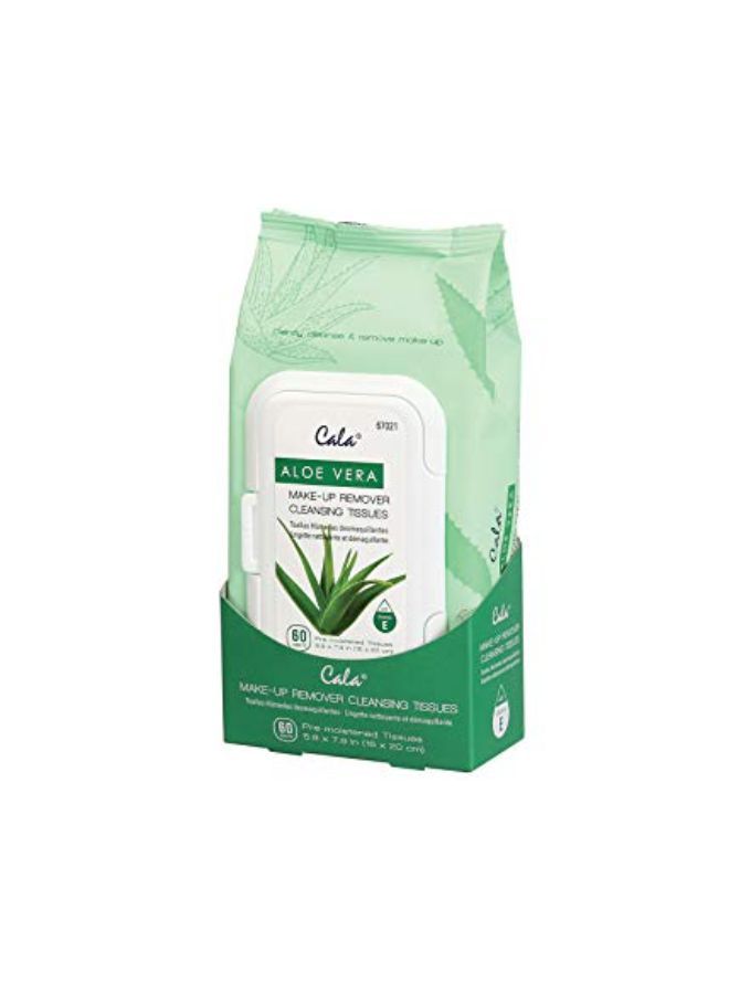 CALA Aloe Vera Makeup Remover Cleansing Tissues 60 Count 60 Count  - Image 2