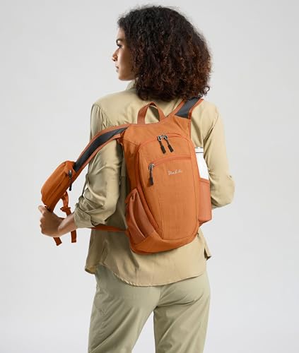 Uselike 10L Small Hiking Backpack Travel Daypack Lightweight Packable Back Pack for Women Men(Orange) - Image 3