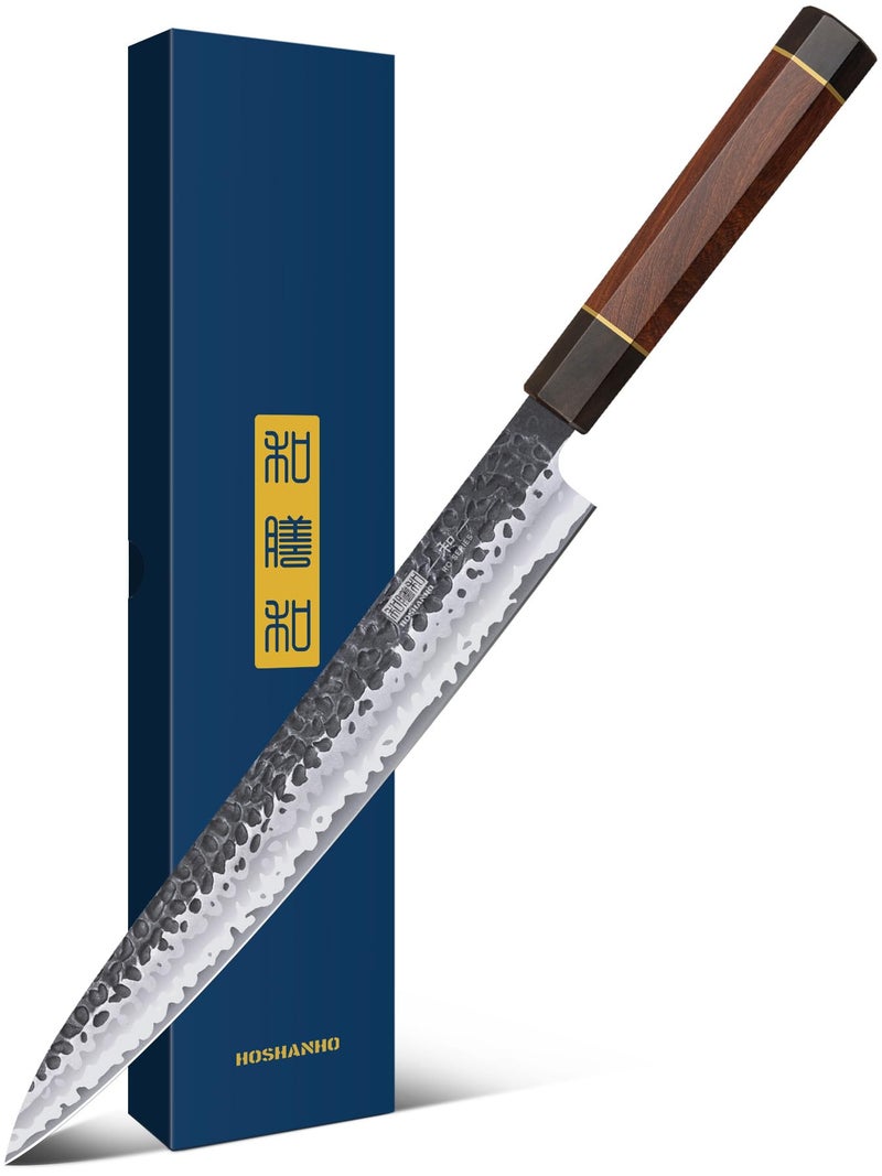 HOSHANHO Sushi Knife Japanese Sashimi Knives 10 Inch, Hand Forged High Carbon Steel Yanagiba Knife, Kitchen Chef Knives for Cutting Sushi & Sashimi, Fish Filleting - Image 1