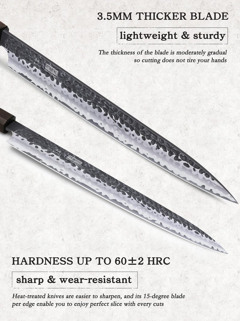 HOSHANHO Sushi Knife Japanese Sashimi Knives 10 Inch, Hand Forged High Carbon Steel Yanagiba Knife, Kitchen Chef Knives for Cutting Sushi & Sashimi, Fish Filleting - Image 3