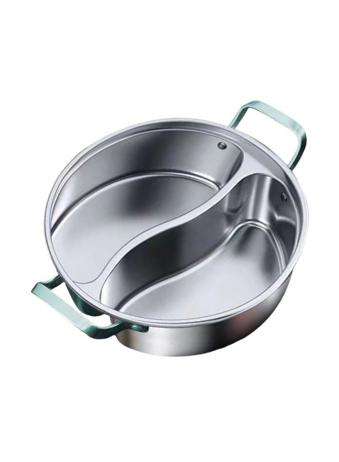 JISADER 316 Stainless Steel Pot with Divider Shabu Shabu Pot Easy to Clean Divided Hot Pot for Household Home Party Family Gathering, 32cm - Image 1