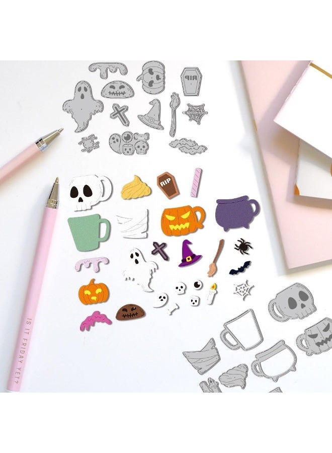 Home Trove Halloween Cutting Dies Skull Cup Die Cut Carbon Steel Die Cuts Card Stencils Embossing Template For Halloween Scrapbooking Invitation Card Making Diy Craft Paper Albums Decor  - Image 4