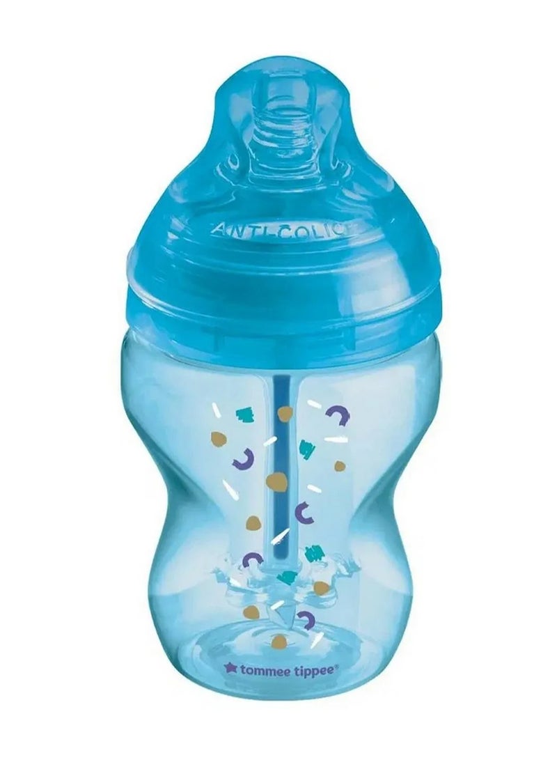 Tommee Tippee UK Advanced Anti-Colic Baby Bottle 260mL, Slow-Flow, BPA-Free, 0-24 Months - Assorted