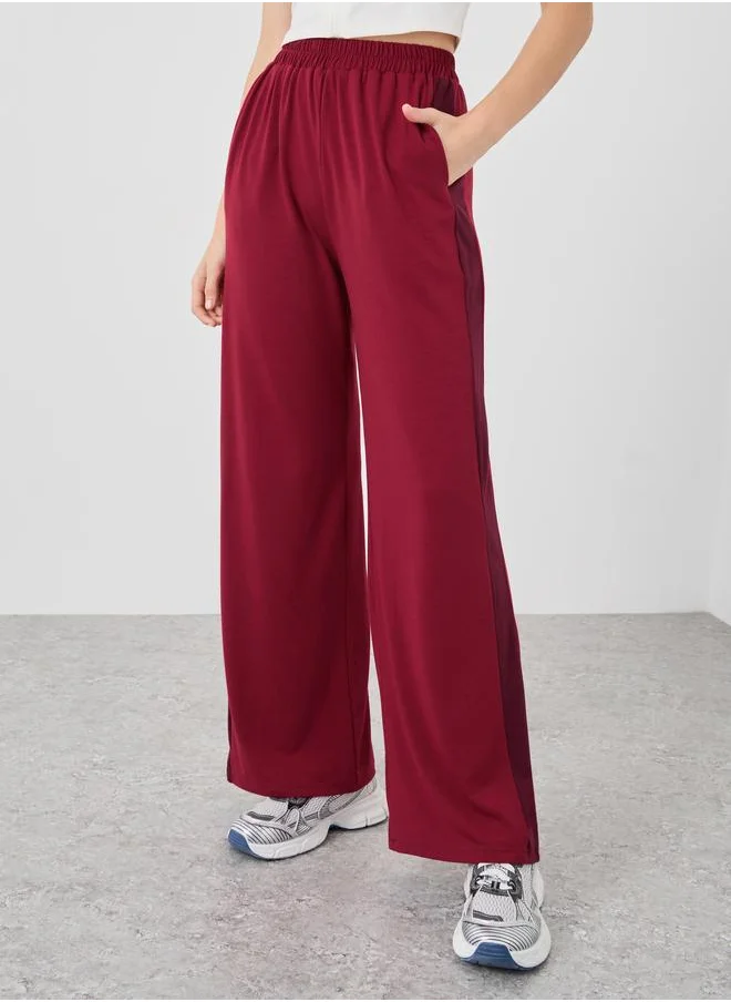 Take Two Take Two Side Striped Wide Leg Joggers