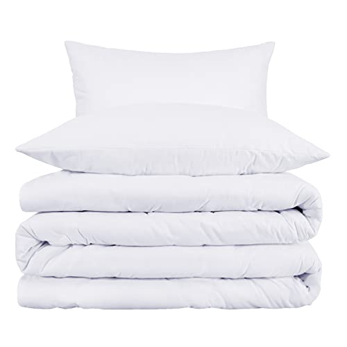 Superior Egyptian Cotton 1000 Thread Count Duvet Cover Set, Bed Covers, Includes 1 Duvet Cover with Button Closure, 2 Pillow Shams, Oversized Bedding Decor, King/California King, White - Image 4