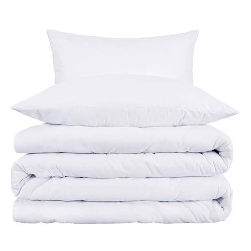 Superior Egyptian Cotton 1000 Thread Count Duvet Cover Set, Bed Covers, Includes 1 Duvet Cover with Button Closure, 2 Pillow Shams, Oversized Bedding Decor, King/California King, White - Image 1
