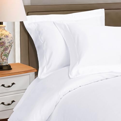 Superior Egyptian Cotton 1000 Thread Count Duvet Cover Set, Bed Covers, Includes 1 Duvet Cover with Button Closure, 2 Pillow Shams, Oversized Bedding Decor, King/California King, White - Image 2