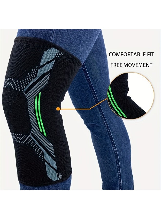 2 قطعة أكمام دعامة الركبة عالية المرونة لدعم الركبة للنساء والرجال،دعامة ضغط للركبة للتمرين، الجري، الجيم، اللياقة البدنية، رفع الأثقال, L - Image 5
