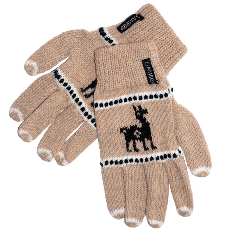 Gamboa Alpaca Wool Gloves for Women Winter Knit Mittens for Womens - Image 1