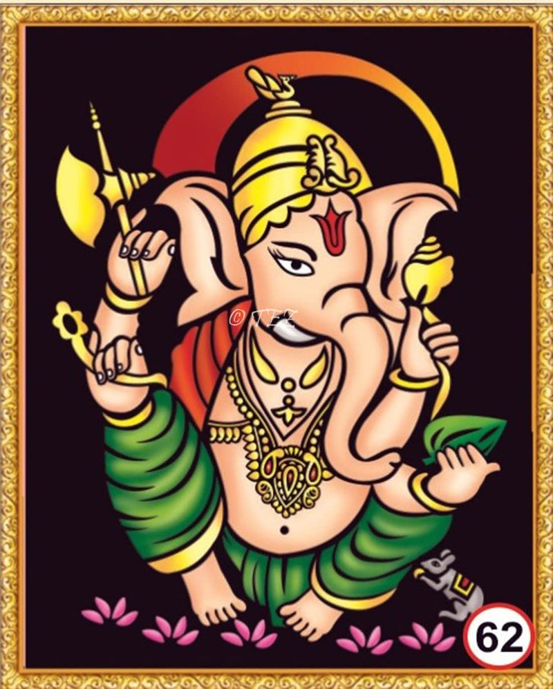 Tez DIY - Emboss Painting Kit, Lord Ganesh, Medium(13x19 inch), Design No. 62 - Image 1