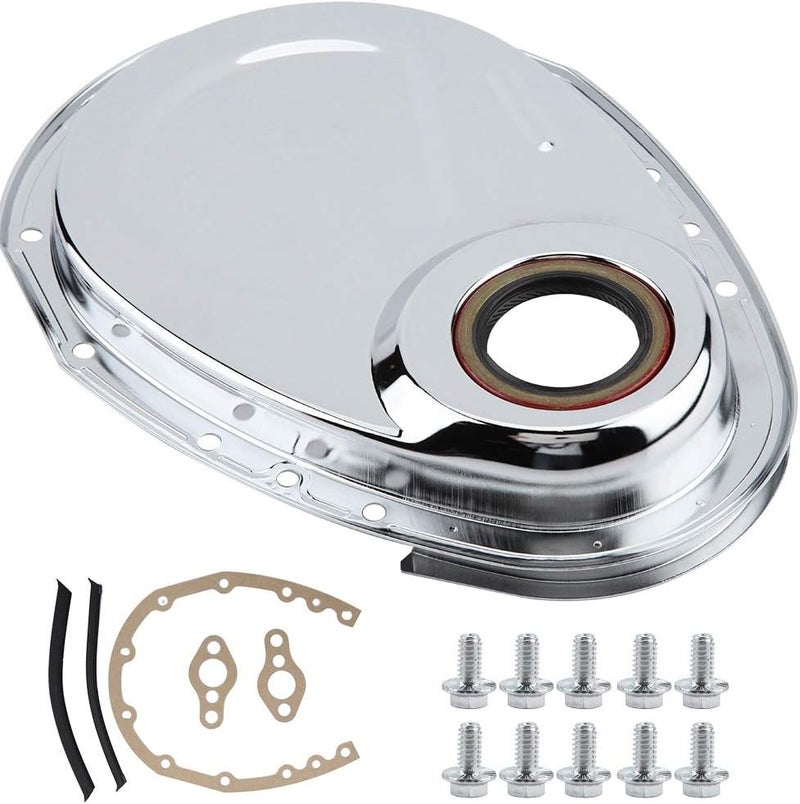 woobles Timing Chain Cover Kit, Timing Chain Cover Gasket Kit for SBC 283 327 305 350 383 400 Engines - Image 1