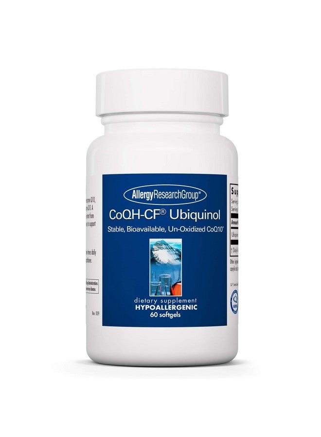 Allergy Research Group CoQH-CF Ubiquinol 100mg Supplement - Un-Oxidized CoQ10, Supports Cardiovascular Health, Immune System Support, Stable, Bioavailable, Softgels - 60 Count - Image 1