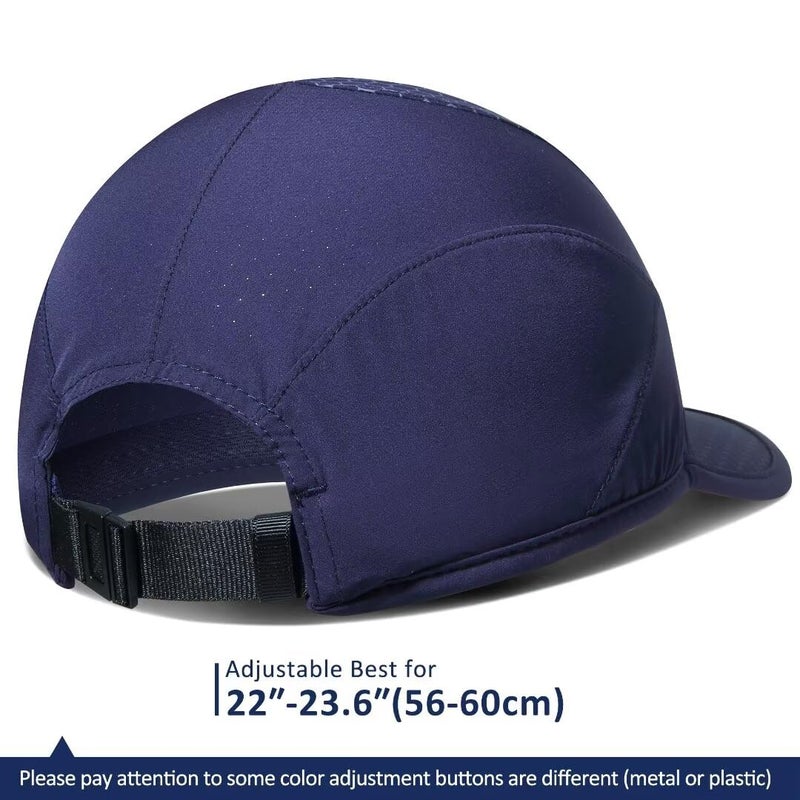 GADIEMKENSD Sport Cap,Soft Folding Brim Lightweight Running Hat Breathable Baseball Cap Quick Dry Sport Caps Cooling Portable Sun Hats for Men and Woman Performance Cloth Workouts and Outdoor Activities Navy  - Image 3