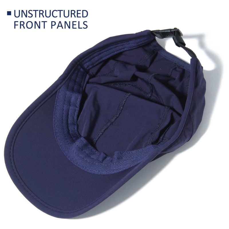 GADIEMKENSD Sport Cap,Soft Folding Brim Lightweight Running Hat Breathable Baseball Cap Quick Dry Sport Caps Cooling Portable Sun Hats for Men and Woman Performance Cloth Workouts and Outdoor Activities Navy  - Image 4
