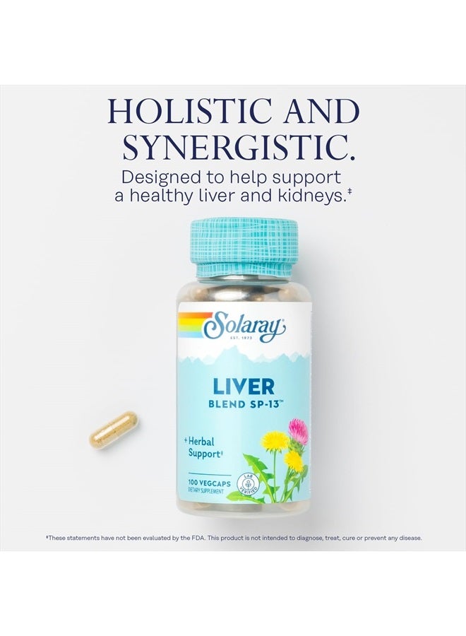 SOLARAY سولاري ليفر بليند SP-13، دعم تقليدي للكبد مع حليب الشوك، الهندباء، الأرقطيون، ورقة الخرشوف، الطحالب، النعناع، والمعادن النادرة، 100 حصة، 100 كبسولة نباتية - Image 3
