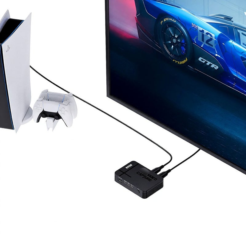 بطاقة التقاط الفيديو عالية الوضوح 1080P مسجل الألعاب عالية الوضوح جهاز التقاط الفيديو عبر USB Cam Link متوافق مع أجهزة Xbox و PS4 والأجهزة التلفزيونية والمسارات الضوئية إلخ. يدعم مدخلاً لمايكروفون التعليق بدون الحاجة إلى كمبيوتر - Image 5