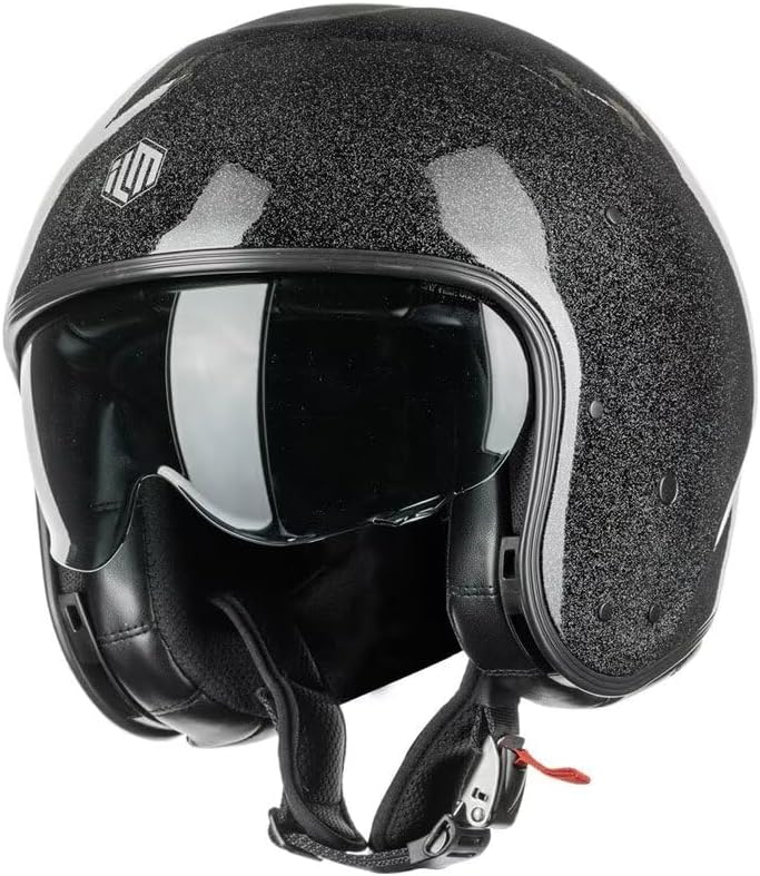 ILM Fiberglass Open Face Motorcycle 3/4 Half Helmet with Visor for Men and Women - DOT Model MO310P - Image 1