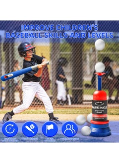 SYOSI Tee Ball Set for Kids 3-12, Kids Baseball Tee, T-Ball Set for Toddlers 2-6, 6 Balls, Teeball Batting Tee, Pitching Machine, Nice Gift Outdoor Sport Toy Games for Kids 3-12 Years Boys & Girls  - Image 4