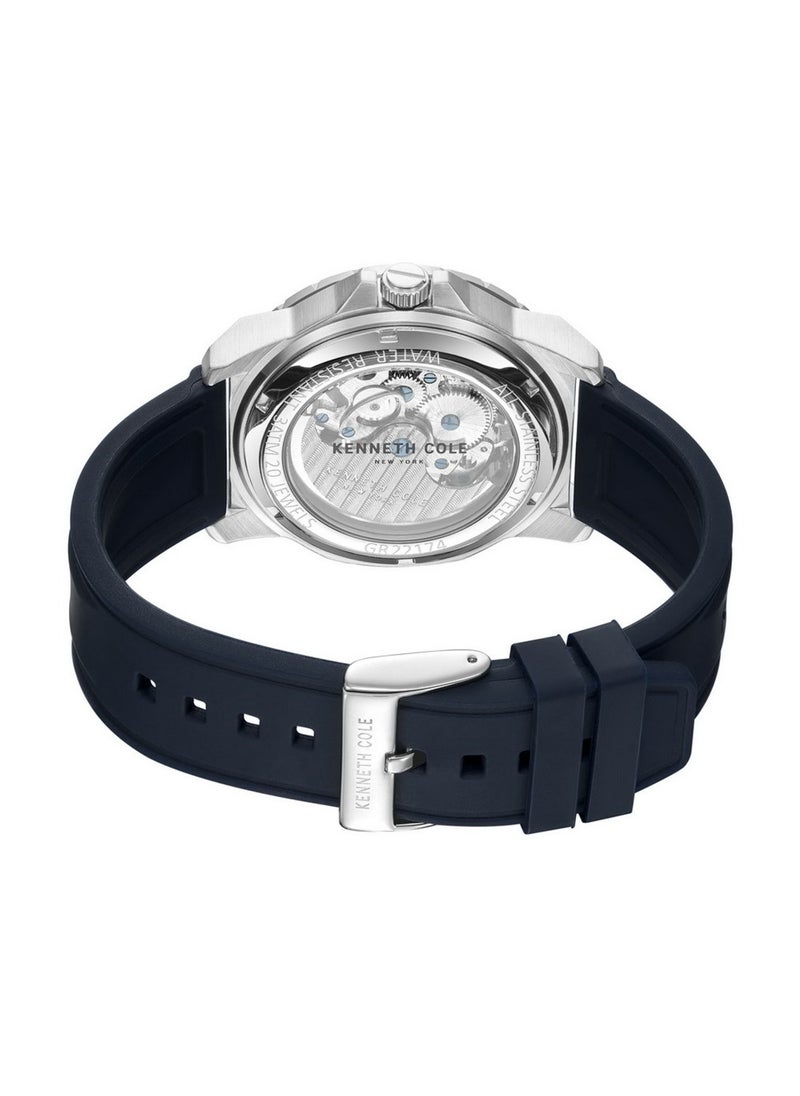 Kenneth Cole - Kenneth Cole Men Automatic Blue Silicone Strap Watch KCWGR2217402 - Image 1
